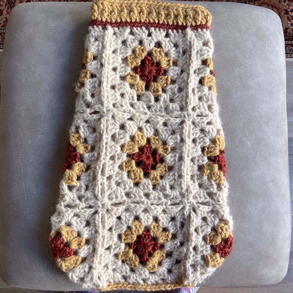 Dog Sweater Crochet Alpaca Acrylic Blend Medium Small Breeds Corgi, Cavalier,